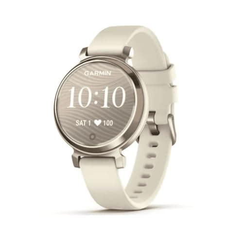 Image of Garmin Lily 2, 35mm smartwatch, Stylish small watch & fitness tracker with hidden display, patterned lens, bright touchscreen display, up to 5 days battery life, Coconut
