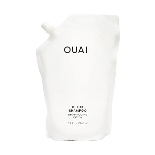 Image of OUAI Detox Shampoo Refill - Clarifying Shampoo for Build Up, Dirt, Oil, Product and Hard Water - Apple Cider Vinegar & Keratin for Clean, Refreshed Hair - Sulfate-Free Hair Care - 946ml