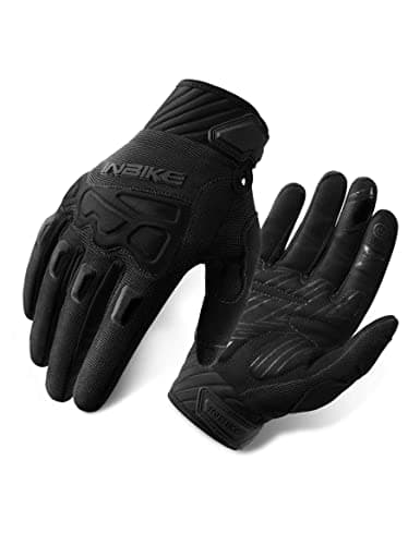Image of INBIKE Mountain Bike Gloves Cycling Mens MTB Bicycle Cycle for Men Road Padded Accessories Racing Gym Touchscreen Full Finger Womens Black L