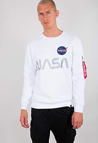 Image of Alpha Industries NASA Reflective Sweatshirt for men White