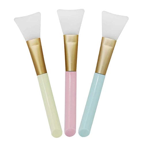 Image of 3 Pack Silicone Face Mask Brush Set, Reusable Mud Mask Applicator for Skincare, Non-Porous Cosmetic Brush for Even Application, DIY Beauty Tool (Multicolor)
