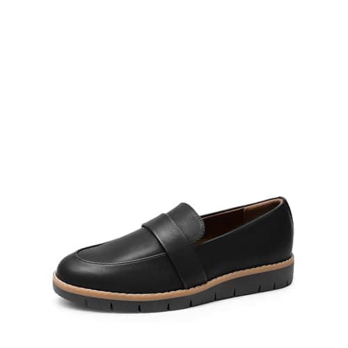 Image of DREAM PAIRS Women's Loafers, Slip-On Business Casual Shopping Work Comfortble Shoes,Size 7,Black-Pu,DWUMLS2506