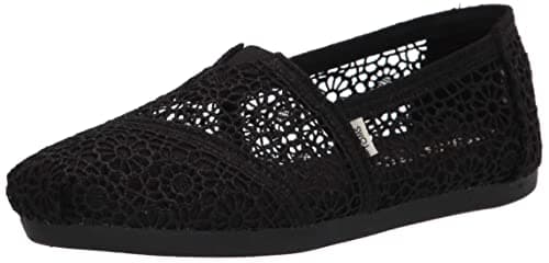 Image of TOMS Womens Moroccan Corchet Alpargata Loafer Flat, Black, 6.5 UK