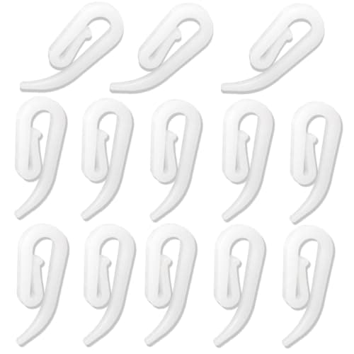 Image of Plastic Curtain Hooks 100 Pieces for curtains (white,12x28mm)