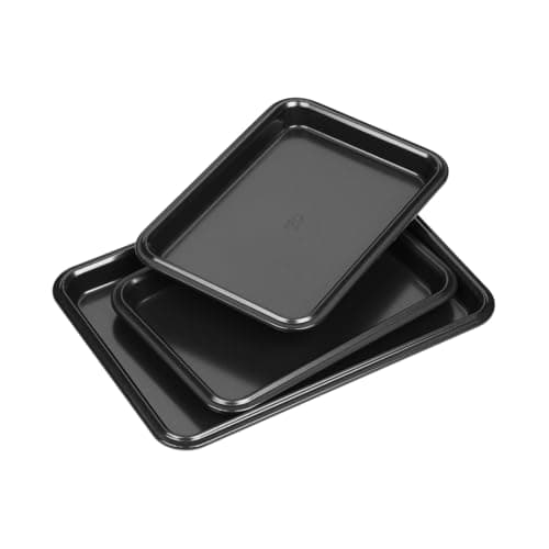 Image of Tala Performance Baking Tray Set of 3, Professional Baking Trays for Oven Non Stick, Steel Oven Tray for Cooking & Roasting - 34.5x24.3x2.1 cm Tray & 26.6x19.3x2.1 cm Trays