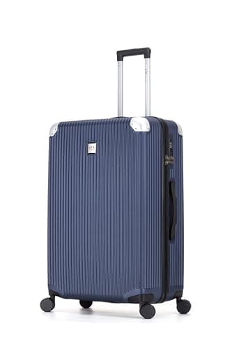Image of ATX Luggage Suitcase Large on 4 Dual Spinner Wheels Super Lightweight ABS Hard Shell Hold Check in with Built-in TSA Lock (Midnight Blue, 110 Liter)
