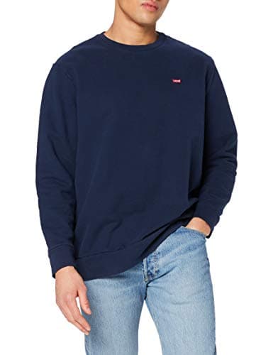Image of Levi's Men's Big & Tall Original Housemark Crew Sweatshirt, Blue, 2XL