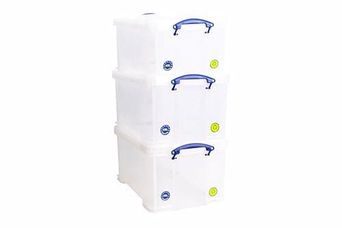 Image of Really Useful Box Plastic Storage 48 Litre Clear (Pack Of 3)