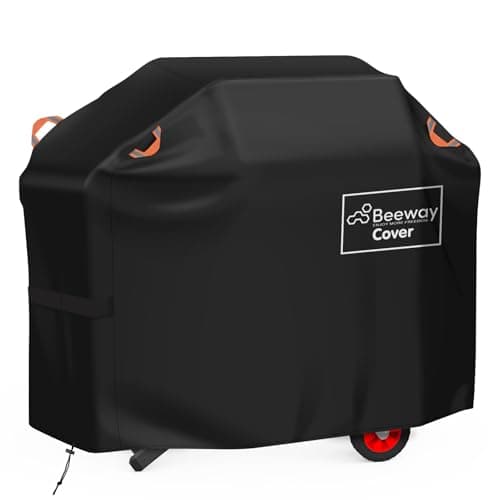 Image of BEEWAY Barbecue Cover, BBQ Grill Cover fits Weber, Brinkmann, Char Broil - Heavy Duty Large BBQ Covers, UV & Waterproof, Rip-proof with Reflective Straps and Storage Bag (132 x 66 x 109cm)