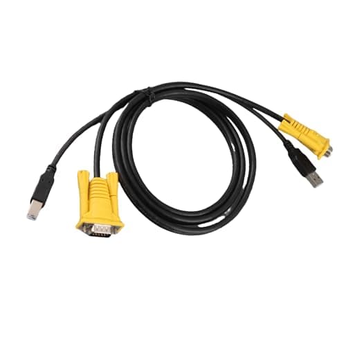 Image of Acouto Laptops And Accessories Cable 2 in 1 VGA Male to Male And USB A/B Connector, Durable PVC Multi Functional Cord for PC Computer Connection Plug And Play 1.5M USB 2.0 KVM Switch
