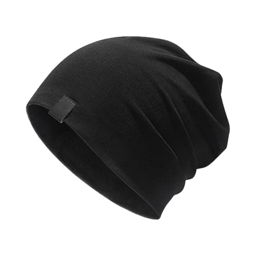 Image of GWAWG Winter Thermal Fleece Running Hat Beanie Cap with Ear Covers (UK, Alpha, One Size, Black)