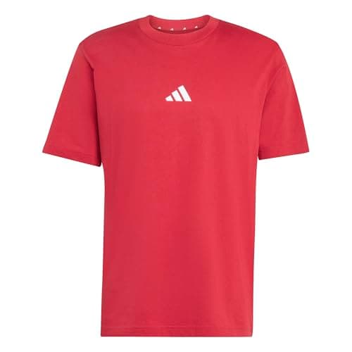 Image of adidas Men's Essentials Small Logo Single Jersey TEE, Active Maroon/White, XS
