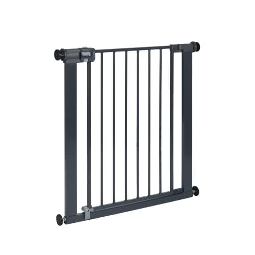 Image of Safety 1st Easy Close Metal Gate, Pressure Fit Safety Gate, Baby Gate for Stairs and Doors, for Widths 73 to 80 cm, extendable up to 108 cm with extensions sold separately, Grey