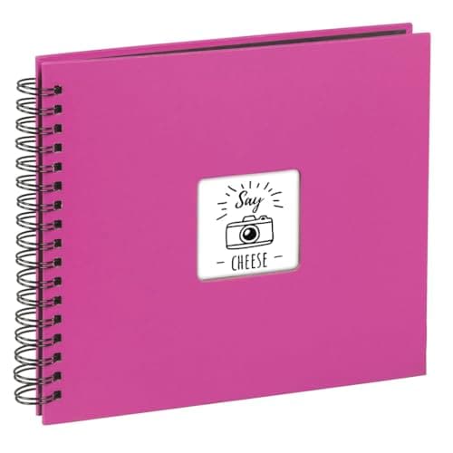 Image of Hama 113680 Fine Art Photo Album | 28 x 24cm 50 Pink w/Black Pages, 24 28 cm