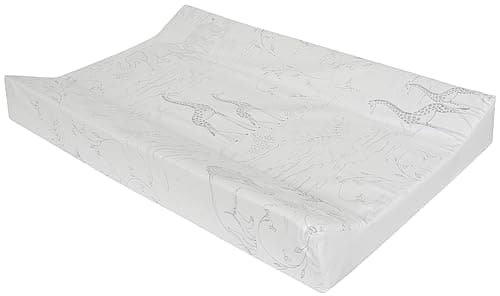 Image of Babycurls Deluxe Anti-Roll PVC Wedge Nappy Baby Changing Mat with Curved Sides and Raised Edges for Babies from Birth Upwards Wipe Clean and Waterproof 69 x 45 x 8cm (Safari Sketches)