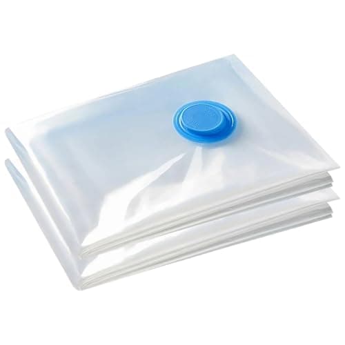 Image of Vacuum Bags Extra Large for Duvets, Pack of 2, 100 x 130 cm Storage Bags, Reusable Clothes Bags, Travel Vacuum Bags for Clothes, Bedding, Clothes, Pillows (2)