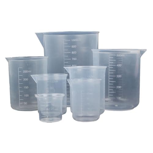 Image of Aselected 7 Pack Plastic Measuring Jugs Heat Resistant Measuring Jugs Set Plastic Jug Beakers Labs Graduated Beakers Mixing Cups Liquid Baking Cooking Measure Tool(Multi-Capacity Combinations)