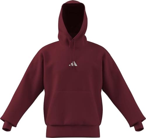 Image of adidas Men's ESSENTIALS FEELCOZY FLEECE HOODIE, active maroon/white, M