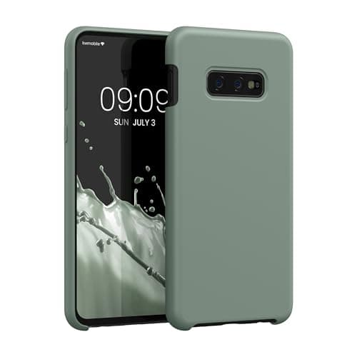 Image of kwmobile Case for Samsung Galaxy S10e Case - Soft Cover - Shockproof Silicone - Wireless Charging Rainwashed Green