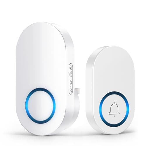 Image of Vexloria Wireless Doorbell with Receiver, 150M Long Range Door Bells Battery Operated, Door Chime kit with 60 Melodies, 4 Volume Levels, LED Flash-White