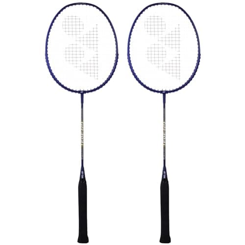 Image of Yonex Badminton Racquet GR 303I Made in India Pack of 2 with Full Cover (Deep Blue/Deep Blue)
