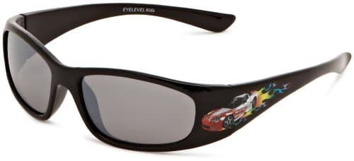 Image of Eyelevel Zoom Black Sunglasses for Boys - Kids Sunglasses with Race Car Design, Black Frame with Grey Lens 100% UVA/UVB Protection & CAT3 Lens - For Boys 5-10 years