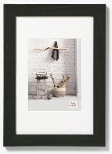 Image of walther design Picture Frame Black 24 x 30 cm with PassepArtout, Home Wooden Frame HO430B