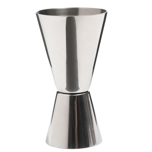 Image of BarCraft Cocktail Jigger Dual Spirit Measure Cup, Stainless Steel, 25ml/50ml, Silver