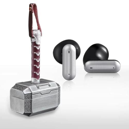 Image of Kumiaor Wireless Earbuds with Thor Hammer Wireless Charging Case,5.3 Bluetooth Ear Buds Light-Weight Headphones,Novelty Gifts for Men