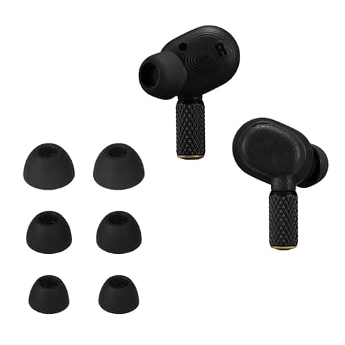 Image of kwmobile 6x Replacement Ear Tips Compatible with Marshall Motif II ANC - Silicone Tips for Earphones - Black