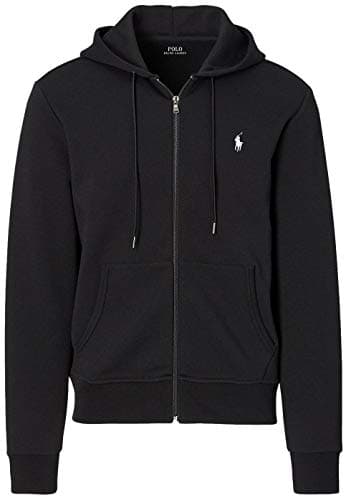 Image of Polo Ralph Lauren Men's Double-Knit Full-Zip Hoodie, (Fall/Winter 2020) Polo Black, XXL