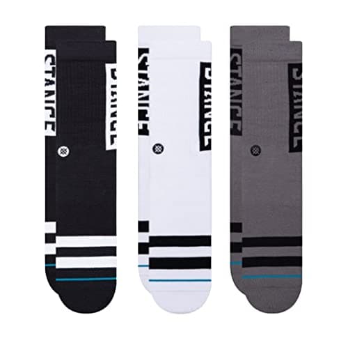 Image of Stance Crew Sock - The OG - 3 Pack (Black/White, Medium)