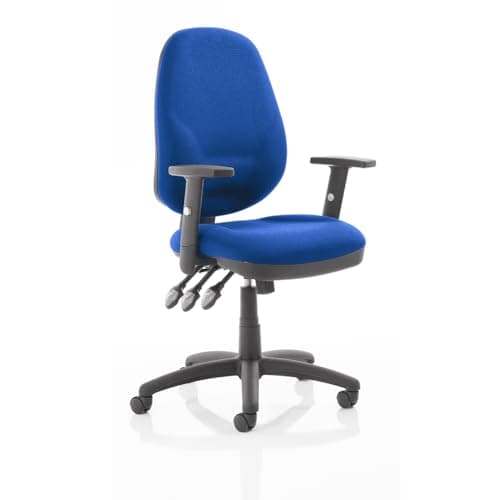 Image of Dynamic KC0036 Eclipse XL III Lever Task Operator Chair with Height Adjustable Arms - Blue with Height Adjustable Arms Matching Bespoke Colour Blue Fabric
