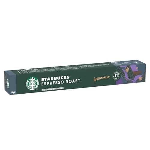 Image of STARBUCKS Espresso Roast by Nespresso, Dark Roast, Coffee Capsules (10 Capsules)