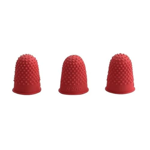Image of Q-Connect Thimblettes Size 00 Red (Pack of 12) KF21507 + Free finchley Refill Pen (6)