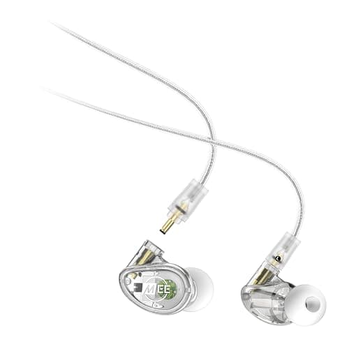 Image of MEE audio - MX1 PRO Dynamic Driver, Customisible, Noise-Isolating, Universal-Fit Modular Musician’s In-Ear Monitors with Detachable Cables - Clear