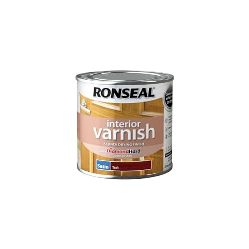 Image of Ronseal RSLIVSTE250 250ml Quick Dry Satin Interior Varnish - Teak