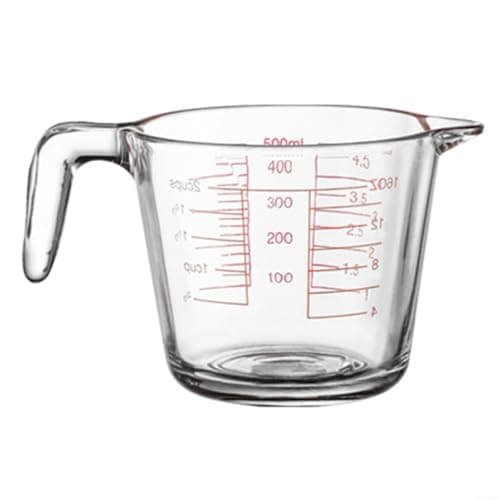 Image of Nexbrill Glass Measuring Jug 500ml Heavy-Duty Heat Resistant with Beak Spout for Baking Cooking and Serving Hot Liquids Microwave Safe Kitchen Tool 18x10x10cm