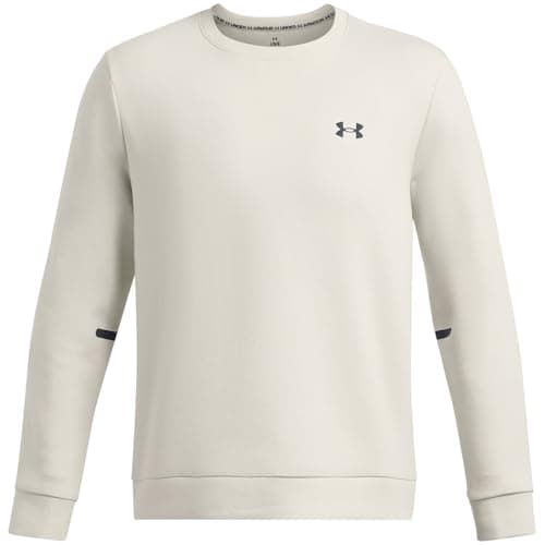 Image of Under Armour Mens Ua Unstoppable Fleece Crew Eu Sweatshirt Sum White/black XXL
