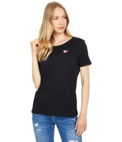 Image of Tommy Hilfiger Women's Short Sleeve Graphic T-Shirt, Black Heart, Small