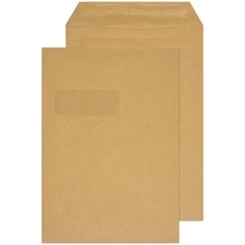 Image of Q-Connect C4 Envelopes Window Pocket Self Seal 90gsm Manilla (Pack of 250) 9017501