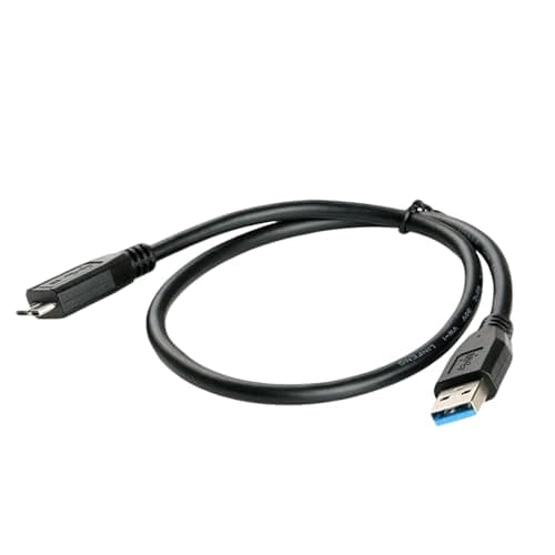 Image of Torveen USB 3.0 A to Micro B Cable for External Hard Drives - High-Speed Data Transfer & Durable Design (0.5m, Black)