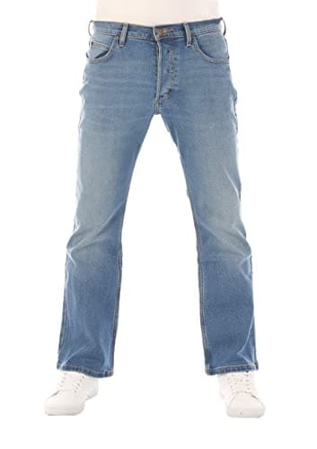 Image of Lee Men's Bootcut Denver Jeans - Cotton Stretch Denim Blue Trousers - W30-W44, Blue Used Fever (Lss1hdbz3), 38W/30L