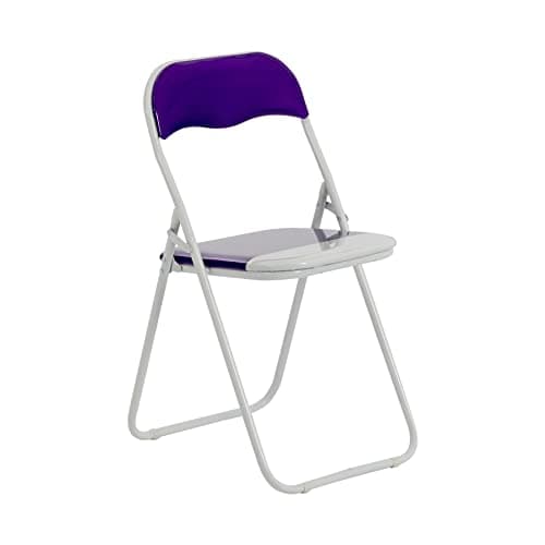 Image of Harbour Housewares Padded Folding Chair - Purple - Pack of 1 - Easy Store Metal Frame Foldable Desk Chair for Office, Dining, Kitchen