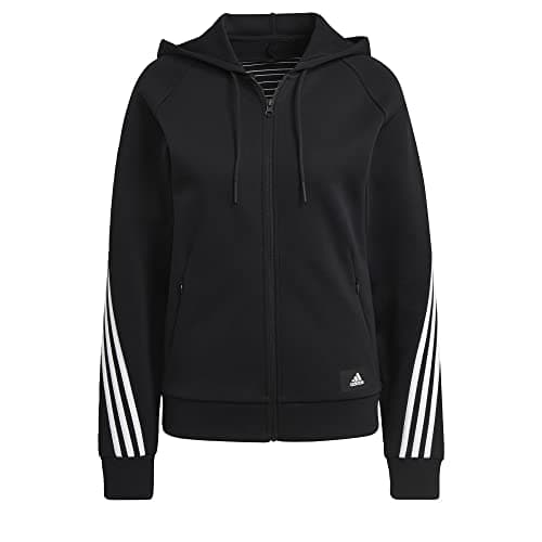 Image of adidas Women's Standard Sportswear Future Icon 3-Stripes Hooded Tracktop, Black, X-Small