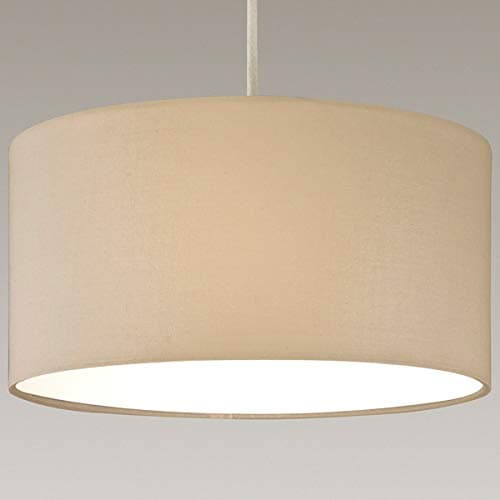 Image of CGC Lighting Modern Fabric Lamp Shade Solid Opal White Bottom Diffuser Drum Pendant Table Lamp Bedroom Dining Room Lounge (Cream)