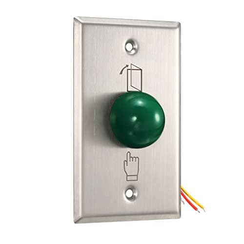 Image of sourcing map Door Release Button Push to Exit Resettable NO/NC/COM Switch for Access Control Panel 115mmx70mm 12V 3A Stainless Steel