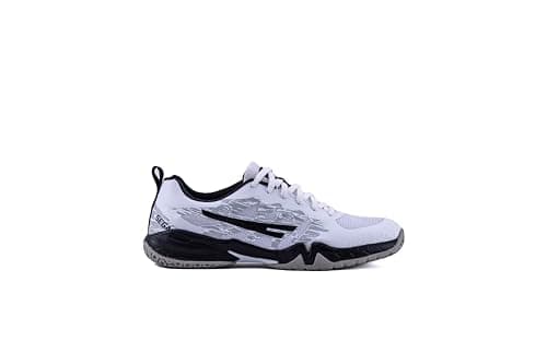 Image of Sega RP24 Power Badminton Shoes Men Indoor and Outdoor Court Trainers. Non Marking Power Cushion Anti-Slip Breathable (White, UK Footwear Size System, Adult, Men, Numeric, Medium, 9)
