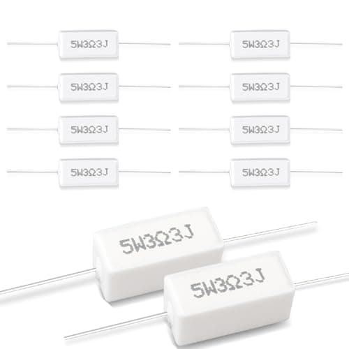 Image of Innfeeltech 10 Pcs 5W 5% Tolerance 3.3 ohm Ceramic Cement Resistor For DIY Project and Experiments