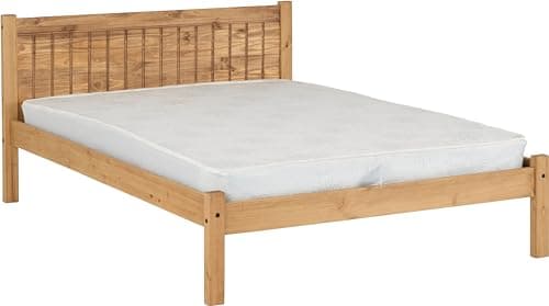 Image of Seconique Maya 4'6" Double Bed in Distressed Waxed Pine